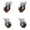 Service Caster 4 Inch High Temp Phenolic Wheel Swivel Top Plate Caster Set with 2 Brakes SCC SCC-20S414-PHRHT-TP2-2-TLB-2 - alternate 1